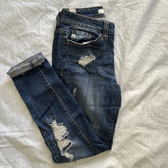 KanCan Distressed Skinny Jeans - Picture 1 of 4